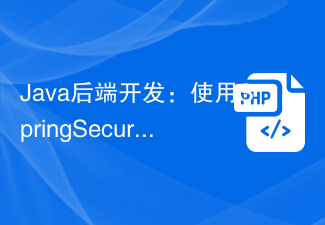 Java后端开发：使用Spring Security实现API安全