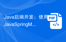 Java后端开发：使用Java Spring MVC进行API MVC框架开发