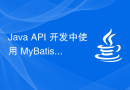 Java API 开发中使用 MyBatis 进行 SQL 映射
