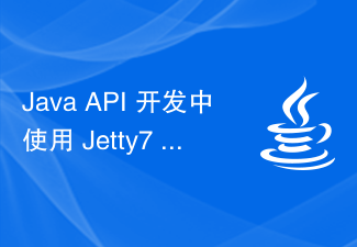 Using Jetty7 for Web server processing in Java API development