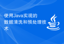 使用Java实现的数据清洗和预处理技术