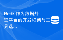 Redis作为数据处理平台的开发框架与工具选择