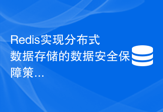 Redis實現分散式資料儲存的資料安全保障策略