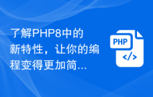 了解PHP8中的新特性，让你的编程变得更加简单