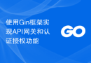 使用Gin框架实现API网关和认证授权功能