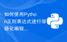 如何使用Python正则表达式进行容器化编程
