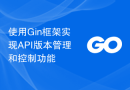 使用Gin框架实现API版本管理和控制功能