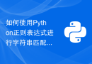如何使用Python正则表达式进行字符串匹配