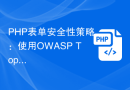 PHP表单安全性策略：使用OWASP Top 10安全建议