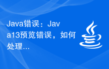 Java错误：Java13预览错误，如何处理和避免