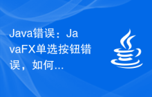 Java錯誤：JavaFX單選按鈕錯誤，如何處理和避免