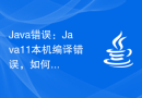 Java错误：Java11本机编译错误，如何处理和避免