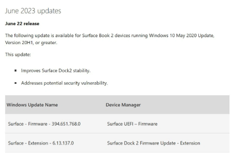 Surface Book 2和Surface Pro 6更新支持将于6月30日结束