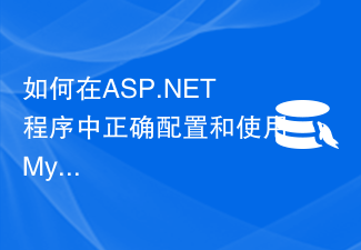 ASP.NET 프로그램에서 MySQL 연결 풀을 올바르게 구성하고 사용하는 방법은 무엇입니까?