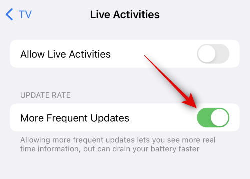 How to disable live activity on the Apple TV app on iPhone