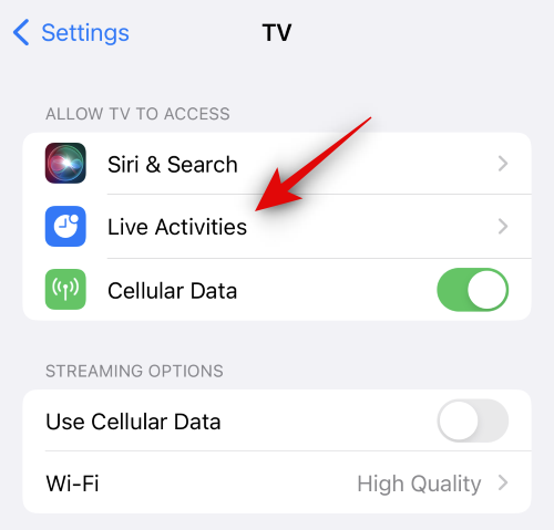 How to disable live activity on the Apple TV app on iPhone