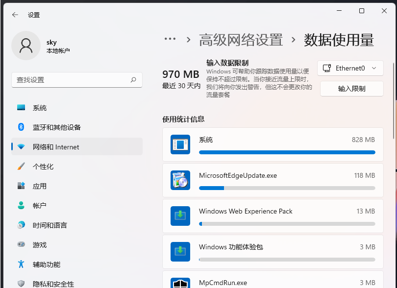 Win11怎麼樣查看電腦流量使用情形