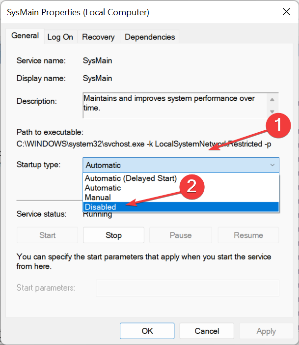 How to turn off Superfetch service in Win11