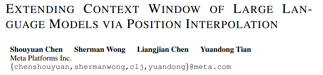 New research by Tian Yuandong’s team: Fine-tuning <1000 steps, extending LLaMA context to 32K