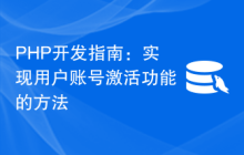PHP开发指南：实现用户账号激活功能的方法