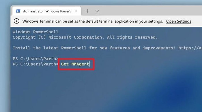 How to enable memory compression in Win11