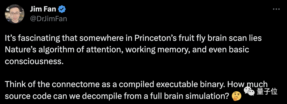 Mouches électroniques des fruits alarme Musk ! Derrière se trouve une carte du cerveau entier de 130 000 neurones, qui peut être exécutée sur un ordinateur.