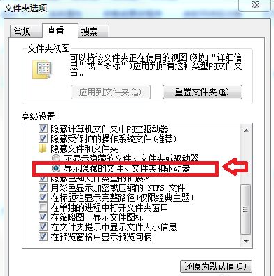 如何查看电脑隐藏文件win7系统