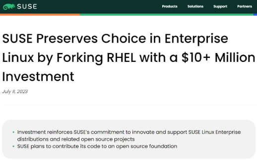 SUSE投资超过1000万美元开发与RHEL兼容的发行版