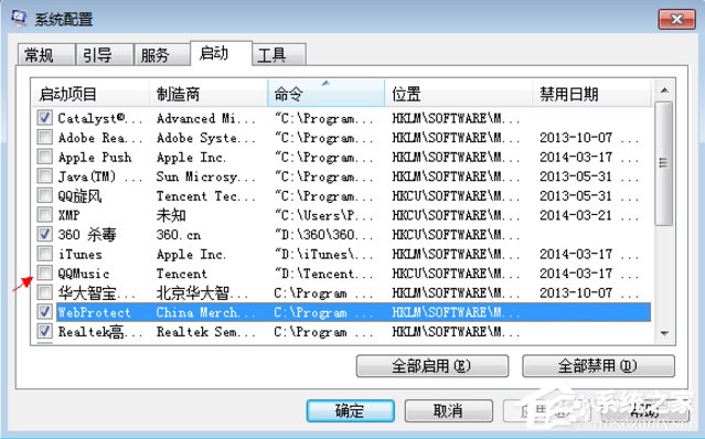 如何取消Win7啟動自動運行程序