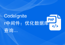 CodeIgniter中间件：优化数据库查询和连接性能的方法