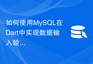 如何使用MySQL在Dart中實作資料輸入驗證功能