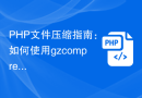 PHP文件压缩指南：如何使用gzcompress函数压缩文件