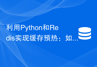 Menggunakan Python dan Redis untuk melaksanakan pemanasan awal cache: bagaimana untuk meningkatkan kelajuan pemulaan program