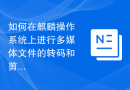 如何在麒麟操作系统上进行多媒体文件的转码和剪辑？