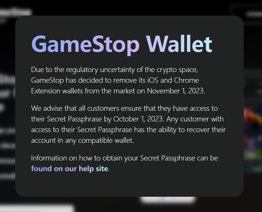GameStop弃用加密货币并仅运营一年多