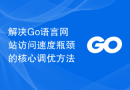 解决Go语言网站访问速度瓶颈的核心调优方法