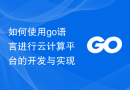 如何使用go语言进行云计算平台的开发与实现