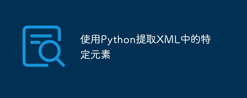 Python을 사용하여 XML에서 특정 요소 추출