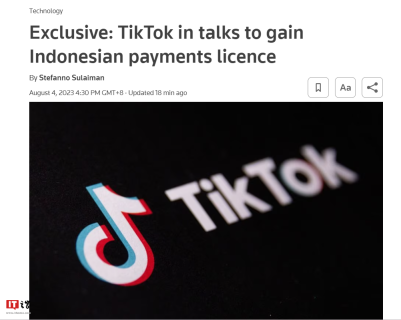 TikTok正在就印尼支付牌照与监管机构进行谈判