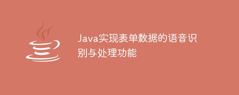 Java实现表单数据的语音识别与处理功能