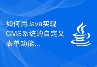 So implementieren Sie mit Java die benutzerdefinierte Formularfunktion des CMS-Systems