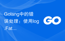 Golang中的错误处理：使用log.Fatal函数处理致命错误