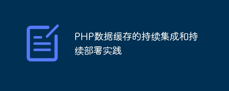 PHP 데이터 캐싱을 위한 지속적인 통합 및 지속적인 배포 사례