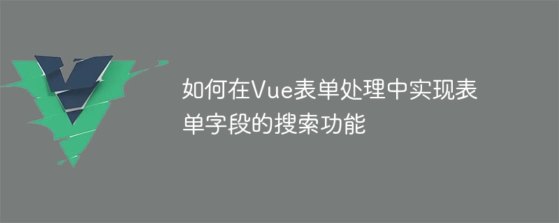 Vue 양식 처리에서 양식 필드의 검색 기능을 구현하는 방법