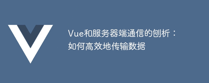 Vue 및 서버 측 통신 분석: 데이터를 효율적으로 전송하는 방법