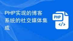 Social media integration of blog system implemented in PHP