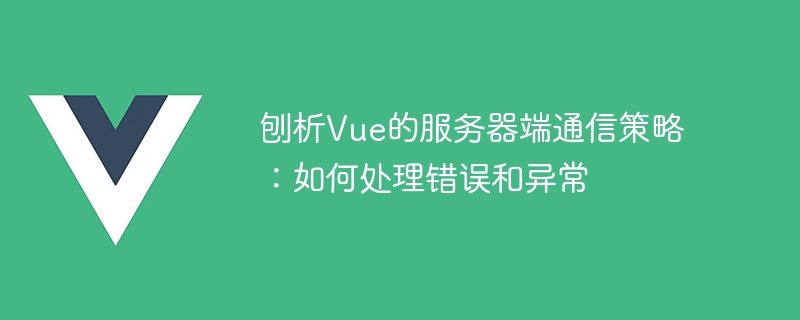 Vue의 서버 측 통신 전략 분석: 오류 및 예외 처리 방법