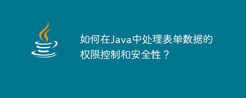 Java에서 양식 데이터의 권한 제어 및 보안을 처리하는 방법은 무엇입니까?