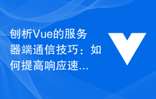刨析Vue的服务器端通信技巧：如何提高响应速度