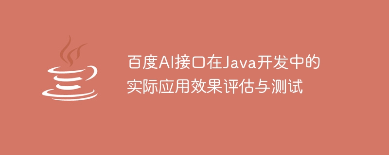 Java 개발에서 Baidu AI 인터페이스의 실제 적용 효과 평가 및 테스트